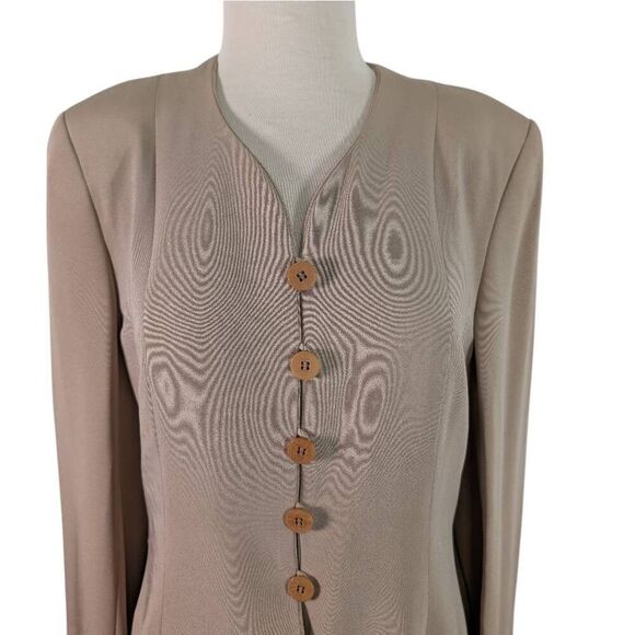 Giorgio Armani Le Collezioni US 10 IT 44 M Tan Skirt Suit Vintage 90s Does 70s - Picture 5 of 10